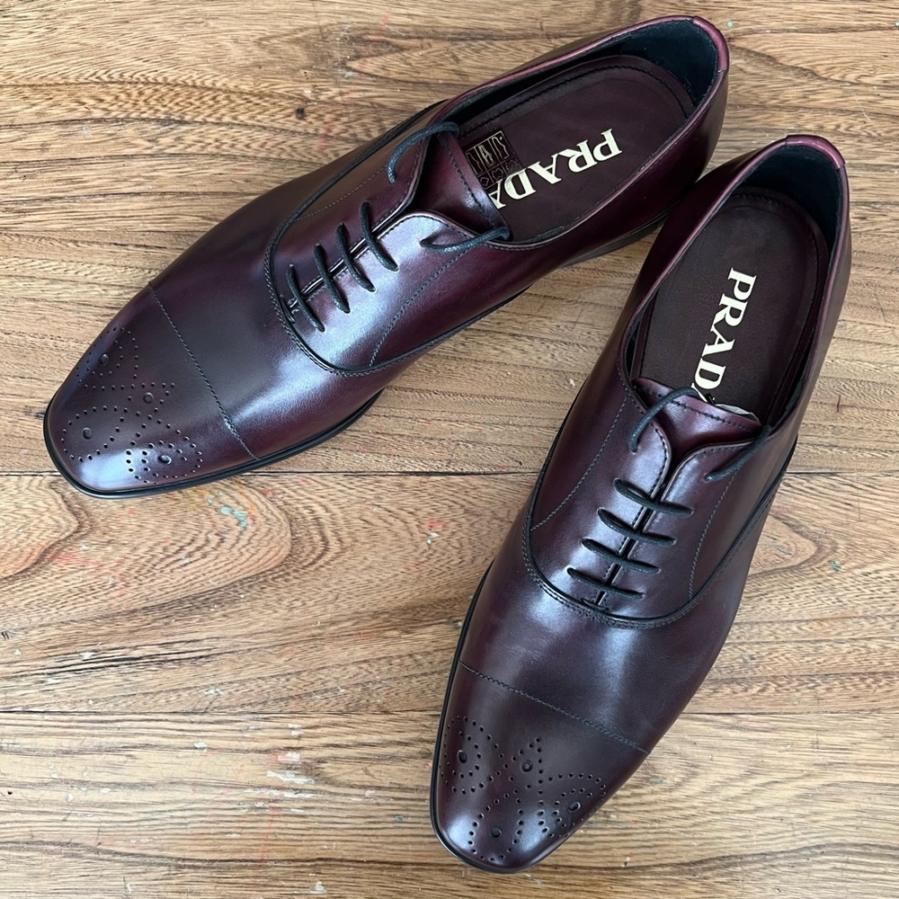 Prada Classic Brogue Cordovan Size 8.5, EU 41.5